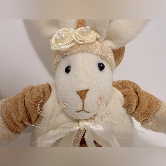 20” Decorative Plush Bunny Duo in Tan and Cream - Picture 15 of 16